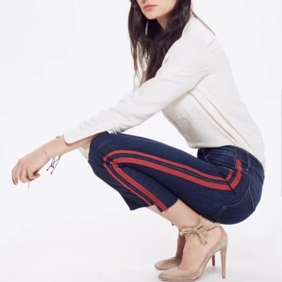 MOTHER • Insider Crop Step Fray Speed Racer High Waisted Size 24 - Picture 3 of 10